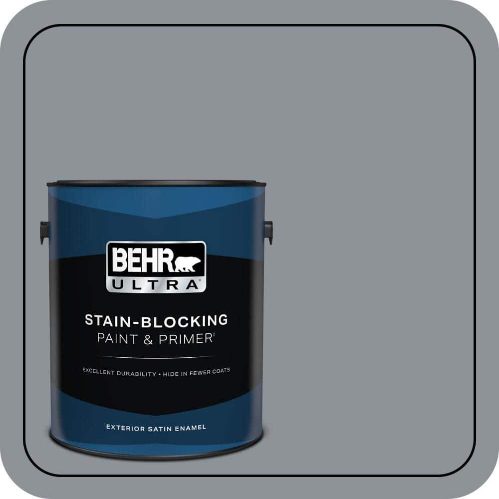 BEHR ULTRA 1 gal. #PPU18-04 Dark Pewter Satin Enamel Exterior Paint & Primer