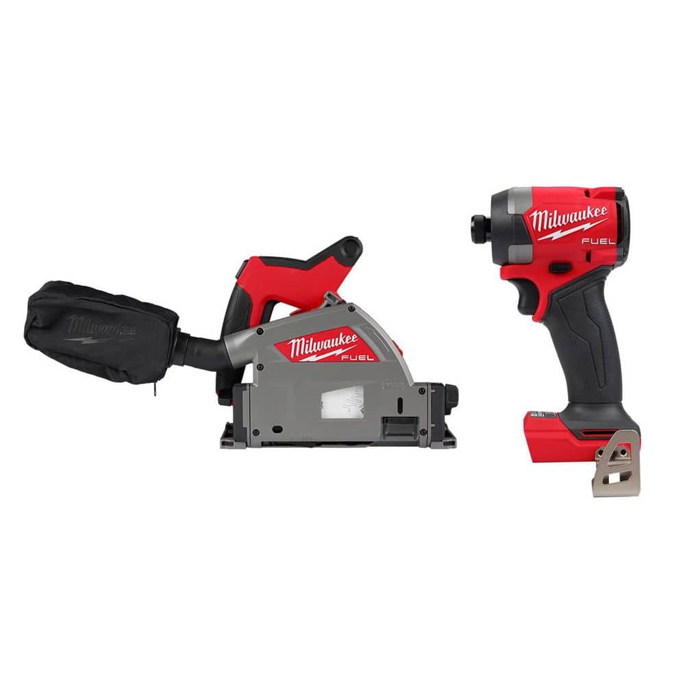 Milwaukee M18 FUEL 18V Lithium-Ion Cordless Brushless 6-1/2 in. Plunge Cut Track Saw w/ Impact Driver (1)