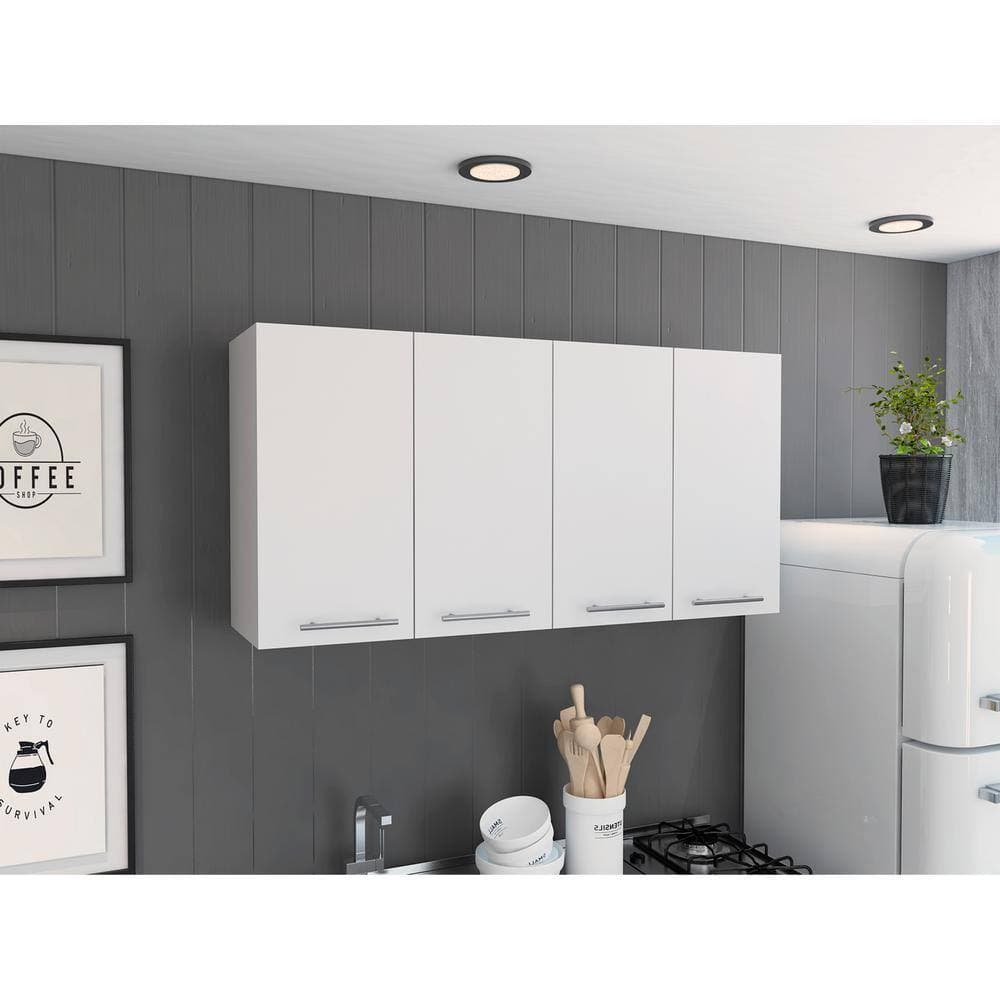 Unbranded 47.2 in. W x 13.1 in. D x 23.6 in. H Bathroom Storage Wall Cabinet in White (2)