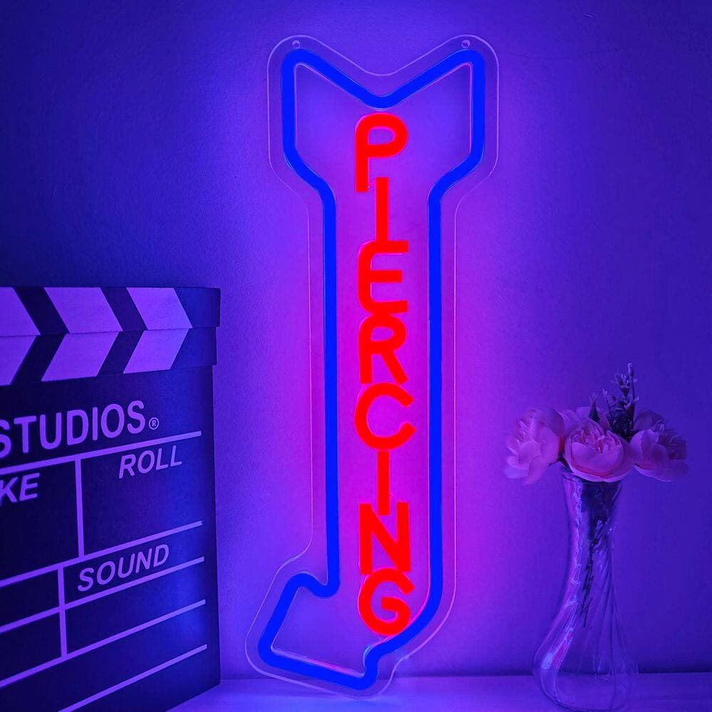 Afoxsos Piercing Neon Sign Dimmable Arrow Series Acrylic Wall Decor LED Light Tattoo Studio Business Store Shop Art (3)
