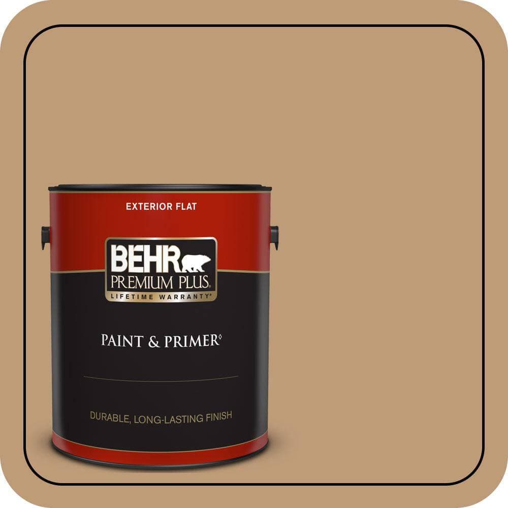 BEHR PREMIUM PLUS 1 gal. #PPU4-06 Teatime Flat Exterior Paint & Primer (1)