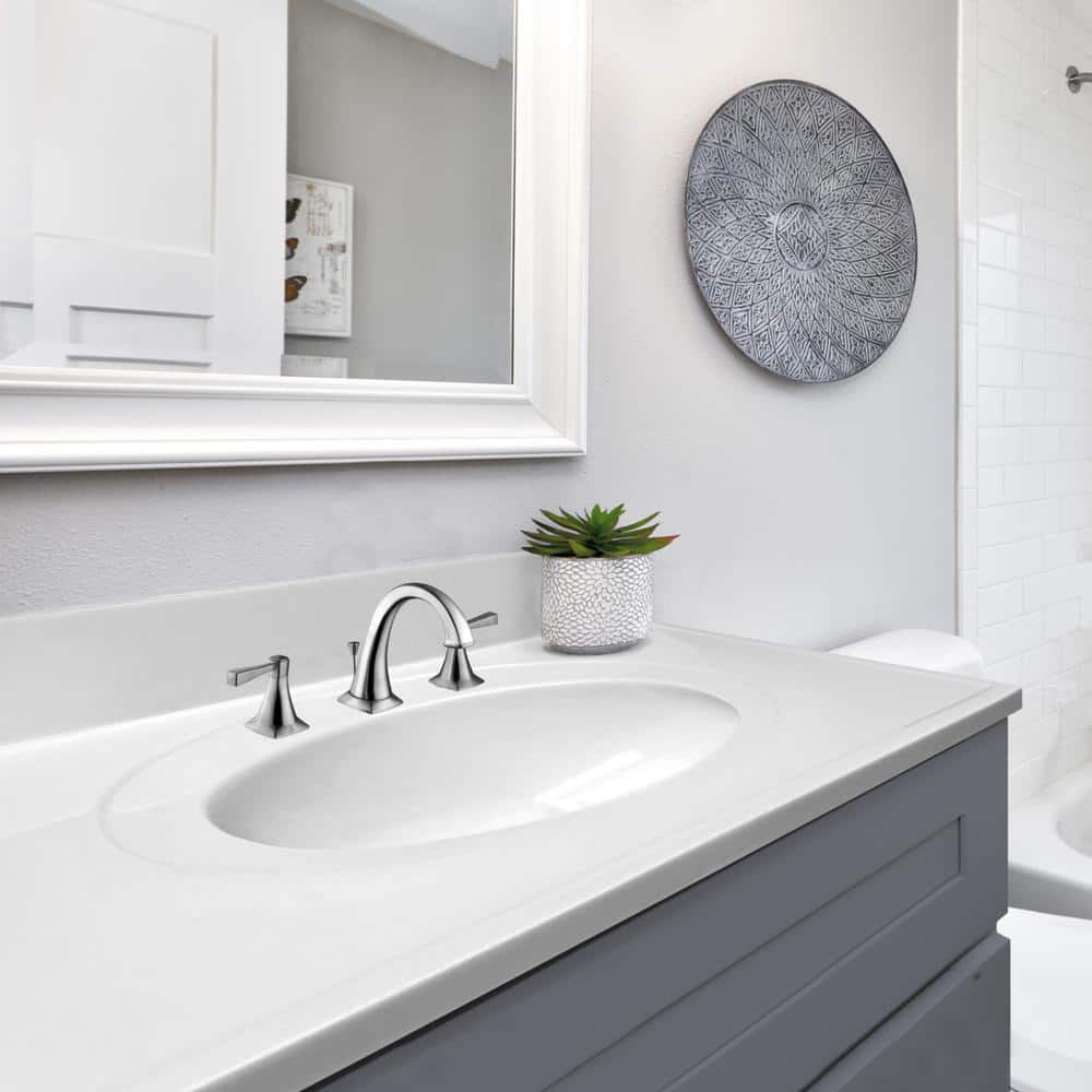 Design House 37 in. W Cultured Marble Vanity Top in Solid White with 8 in. Faucet Spread with Solid White Basin (3)