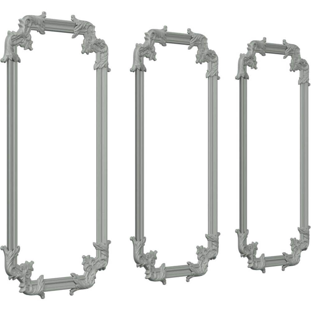Ekena Millwork 24 in. W x 48 in. H Unfinished Polyurethane Oxford Panel Moulding Kit (Triple Panel) (2)