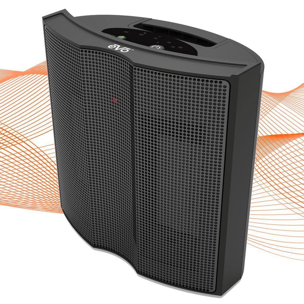 Evo 1500W 10 in. Twin Ceramic Electric Fan Heater with 5 Heat Settings, Cutoff Switch and Auto Overheat Shut-Off in Black (2)