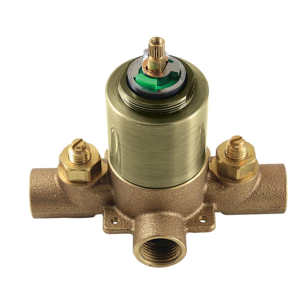Kingston Brass Pressure Balanced Tub and Shower Valve, with Stops in Antique Brass