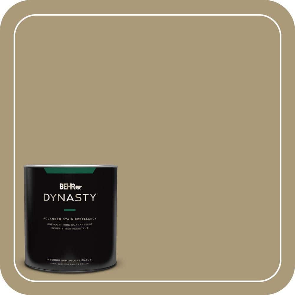 BEHR DYNASTY 1 qt. #PPU8-06 Exploring Khaki Semi-Gloss Enamel Interior Stain-Blocking Paint and Primer