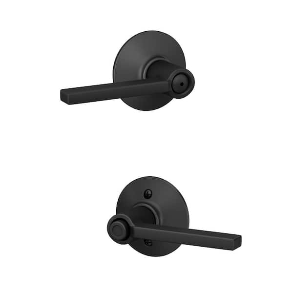 Schlage Latitude Matte Black Privacy Bed/Bath Door Handle (1)