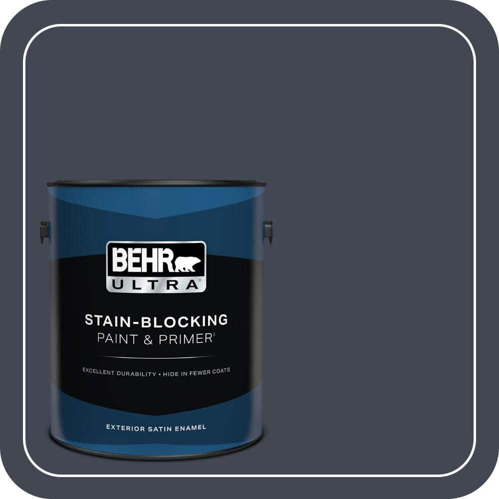 BEHR ULTRA 1 gal. #T11-2 Stiletto Satin Enamel Exterior Paint & Primer
