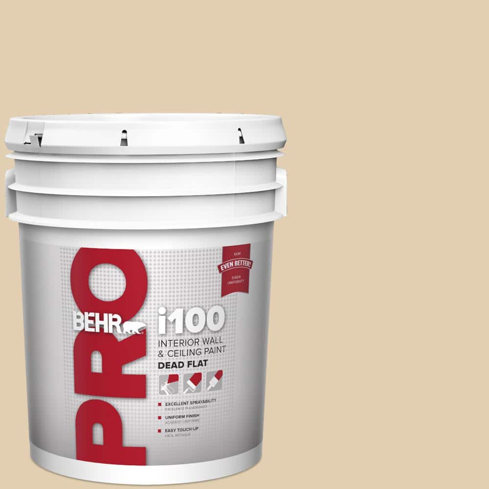 BEHR PRO 5 gal. #HDC-AC-09 Concord Buff Dead Flat Interior Paint (1)