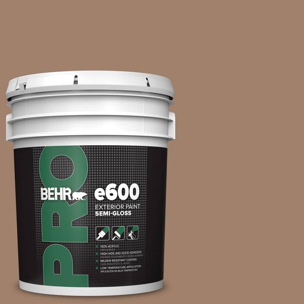 BEHR PRO 5 gal. #ECC-40-3 Seasoned Acorn Semi-Gloss Exterior Paint