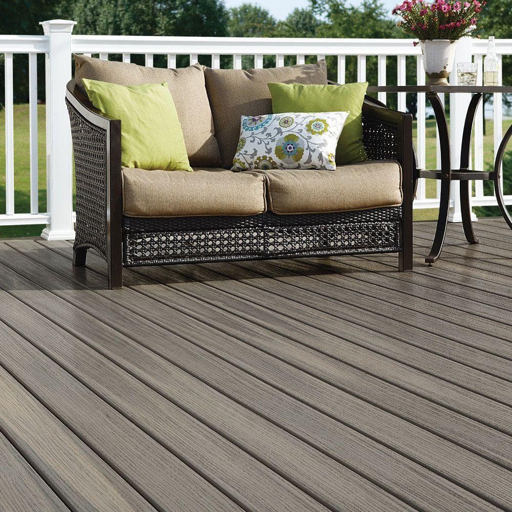 Fiberon Paramount 1 in. x 6 in. x 20 ft. Sandstone Grooved Edge Capped Cellular PVC Deck Board (3)