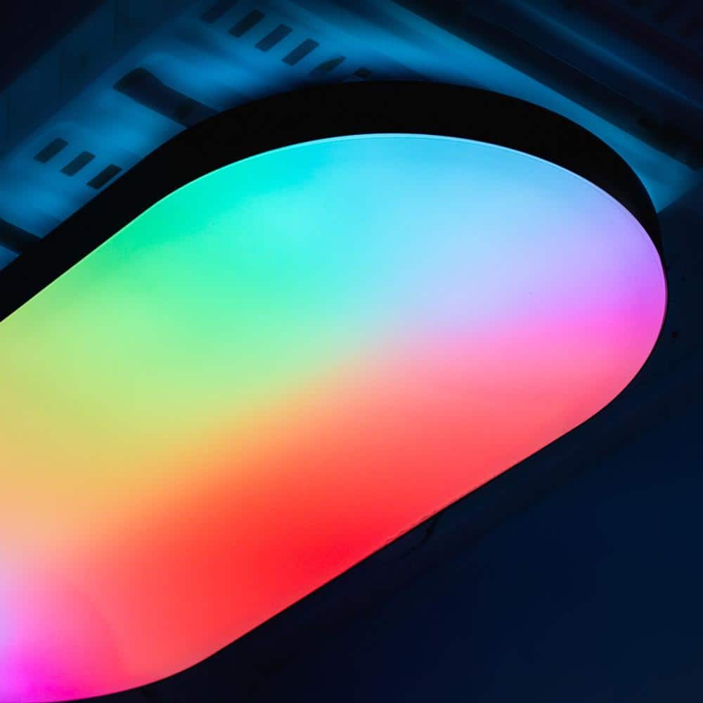 LIFX 26 in. Oval Capsule Smart Black Multi-Color WiFi Selectable LED Flush Mount Ceiling Light Works Alexa/Hey Google/HomeKit (4)
