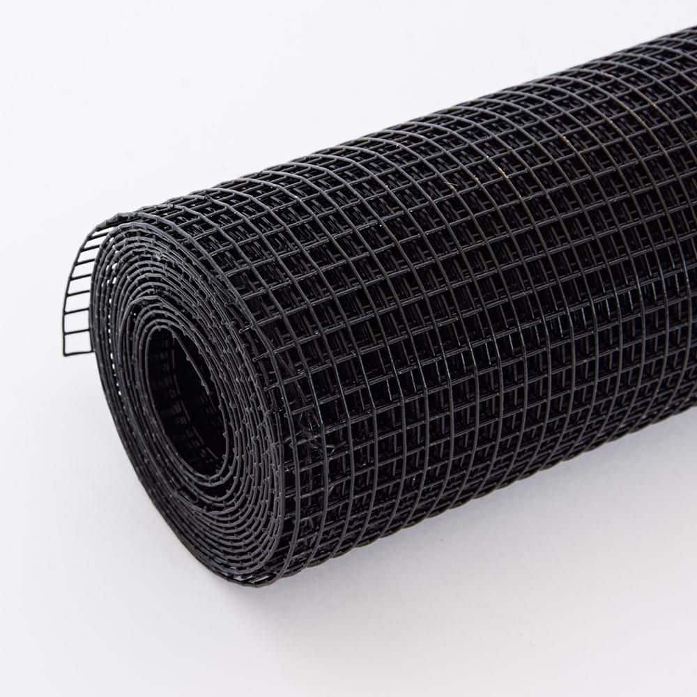 Unbranded 3 ft. x 50 ft. Black Vinyl Coated Hardware, Black Welded Wire Fence
