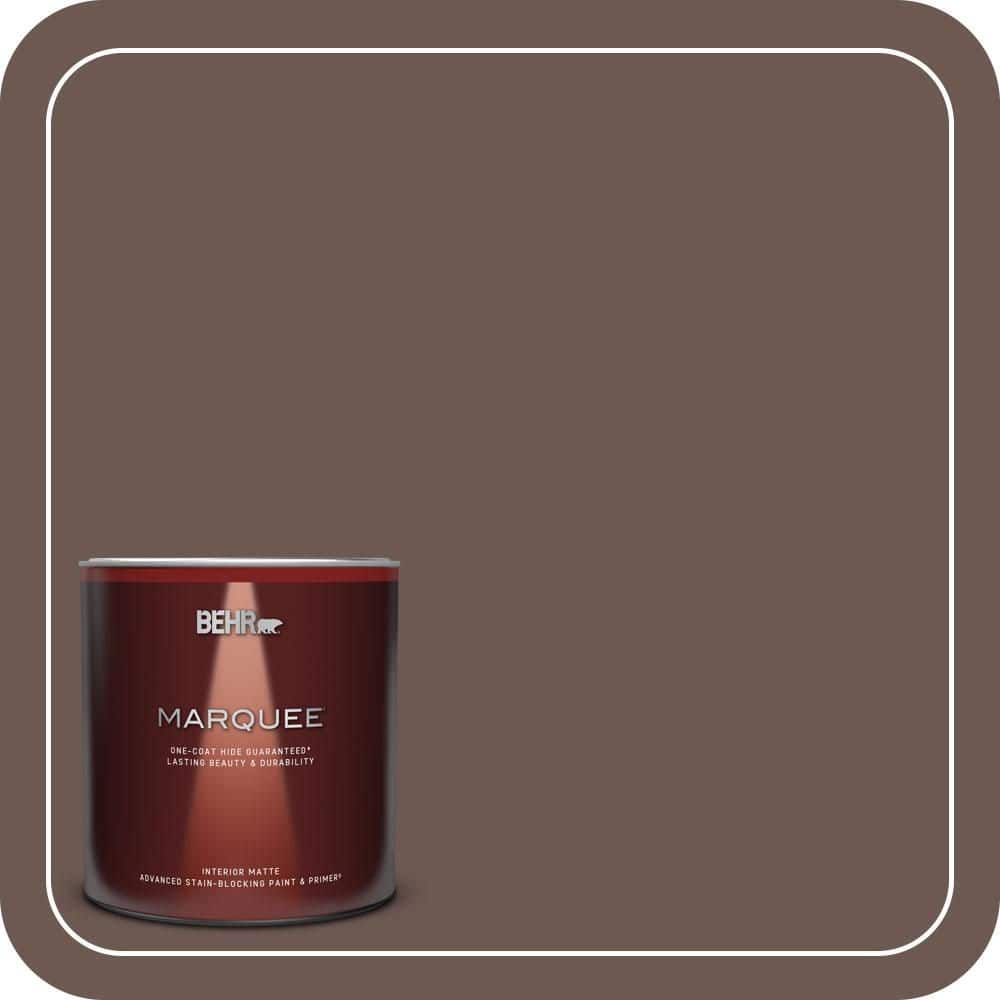 BEHR MARQUEE 1 qt. #N180-7 Oiled Teak Matte Interior Paint & Primer