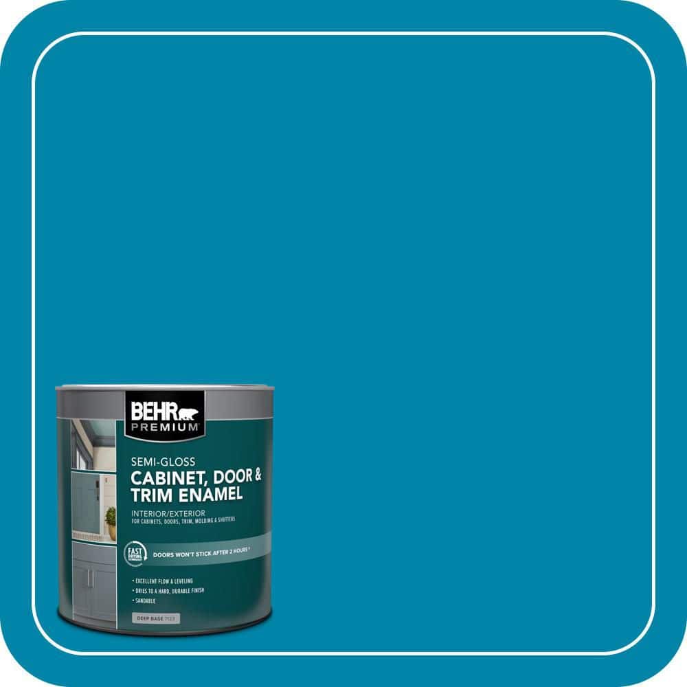 BEHR PREMIUM 1 qt. #MQ4-53 Tibetan Turquoise Semi-Gloss Enamel Interior/Exterior Cabinet, Door & Trim Paint (1)
