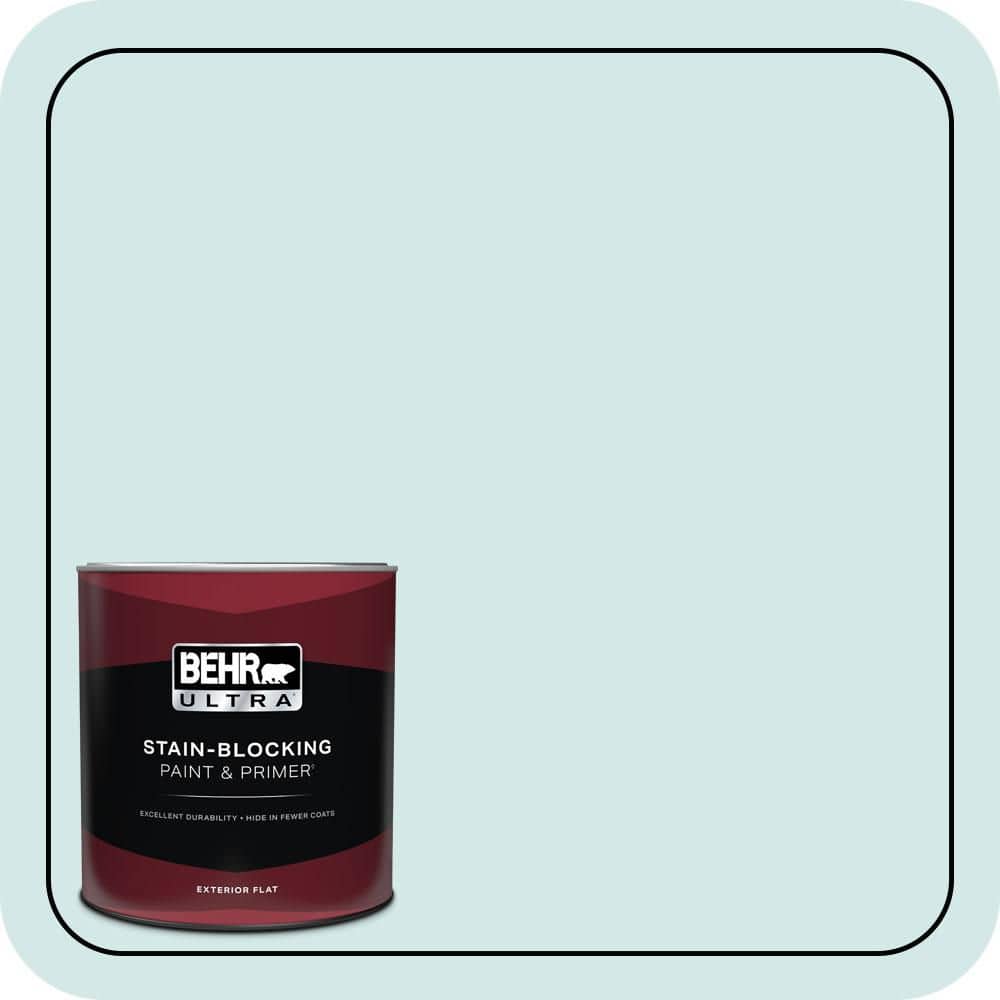 BEHR ULTRA 1 qt. #T14-5 Sky Blue Flat Exterior Paint & Primer