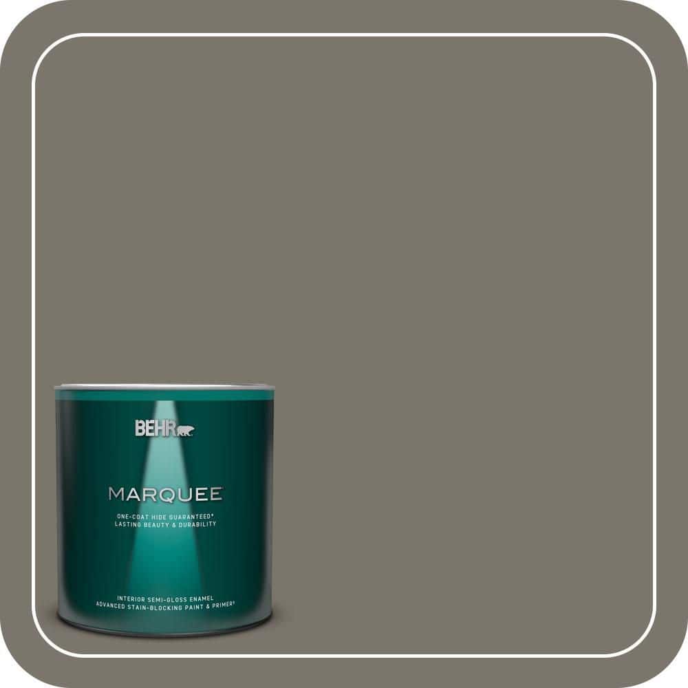 BEHR MARQUEE 1 qt. #PPU24-06 Slippery Shale Semi-Gloss Enamel Interior Paint & Primer