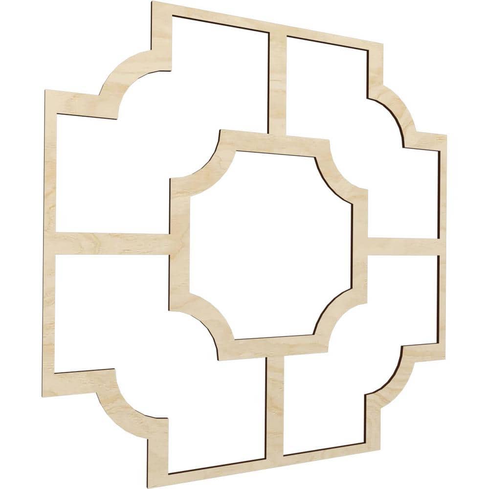 Ekena Millwork Large Bradley Fretwork 3/8 in. x 6 ft. x 6 ft. Brown Wood Decorative Wall Paneling 1-Pack (2)
