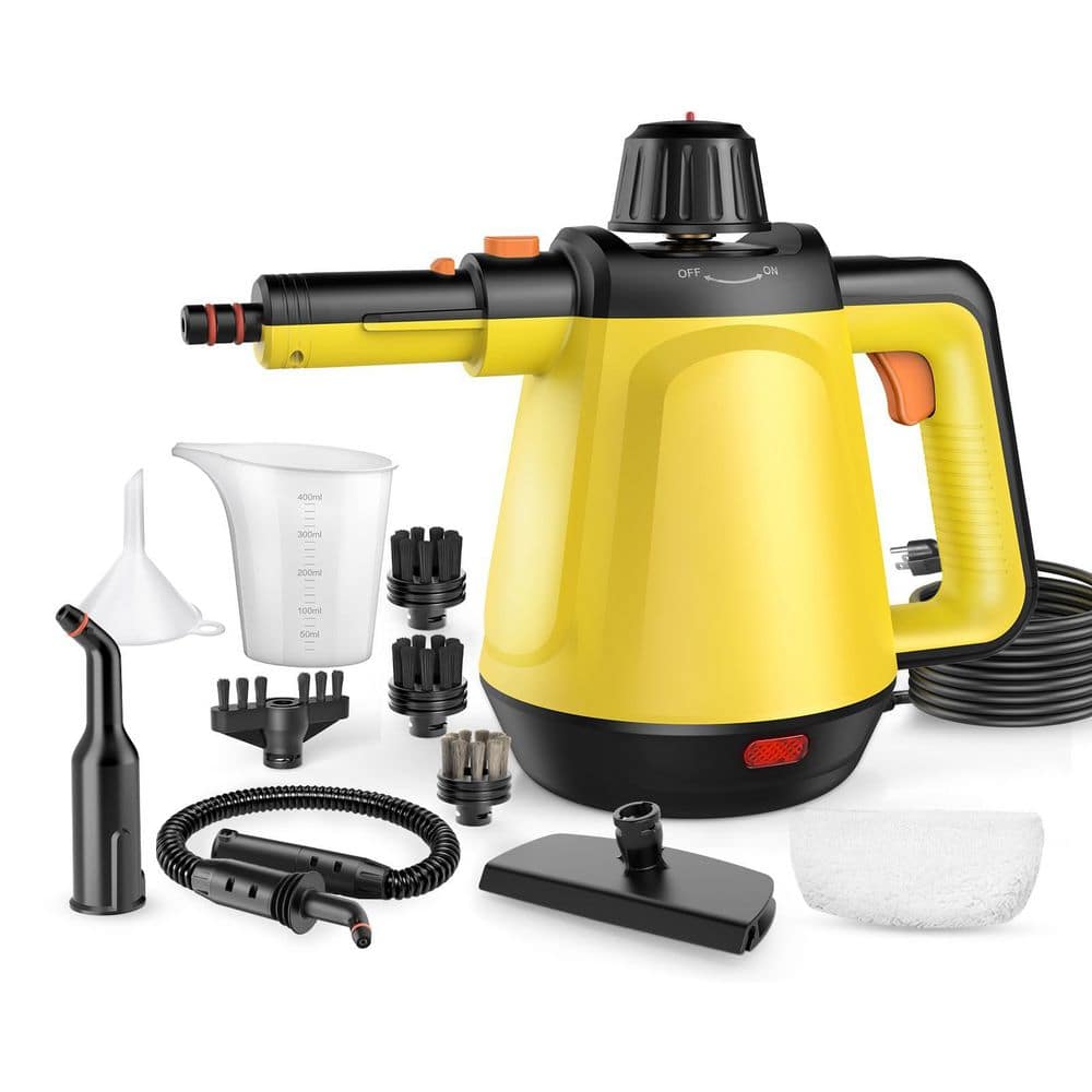 Wudkey 11-Piece Bathroom Accessory Set in Yellow, Handheld Steam Cleaner for Home, Powerful Natural Multi‑Surface Steam Cleaner (1)