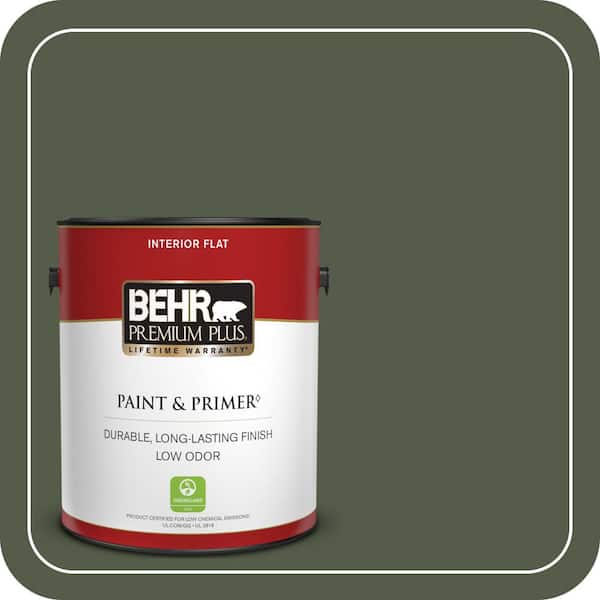 BEHR PREMIUM PLUS #430F-7 Windsor Moss Enamel Interior/Exterior Paint & Primer Color Sample (3)