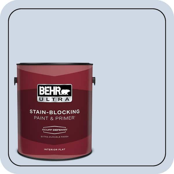 BEHR ULTRA 1 gal. #600C-2 Silent Ripple Extra Durable Flat Interior Paint & Primer (2)