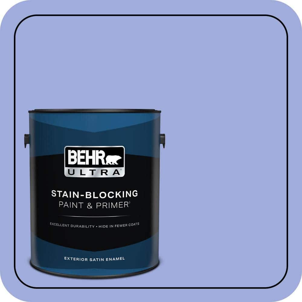 BEHR ULTRA 1 gal. #P540-4 Lavender Sky Satin Enamel Exterior Paint & Primer