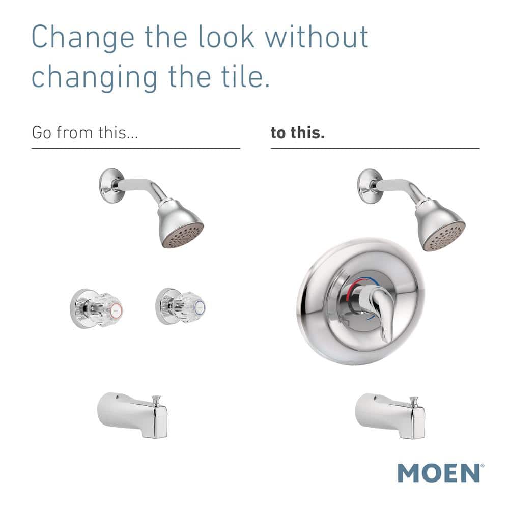 MOEN Chateau Single-Handle 1-Spray Tub and Shower Faucet in Chrome (Valve Included) (3)