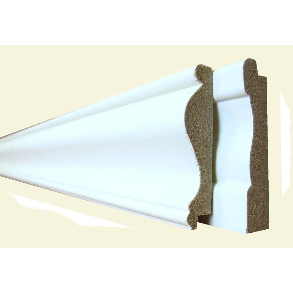 Unbranded Cape Cod 9/16 in. D x 3 in. W x 96 in. L Primed Medium Density Fiberboard Base Molding & Chair Rail Trim Kit (4-Pieces)