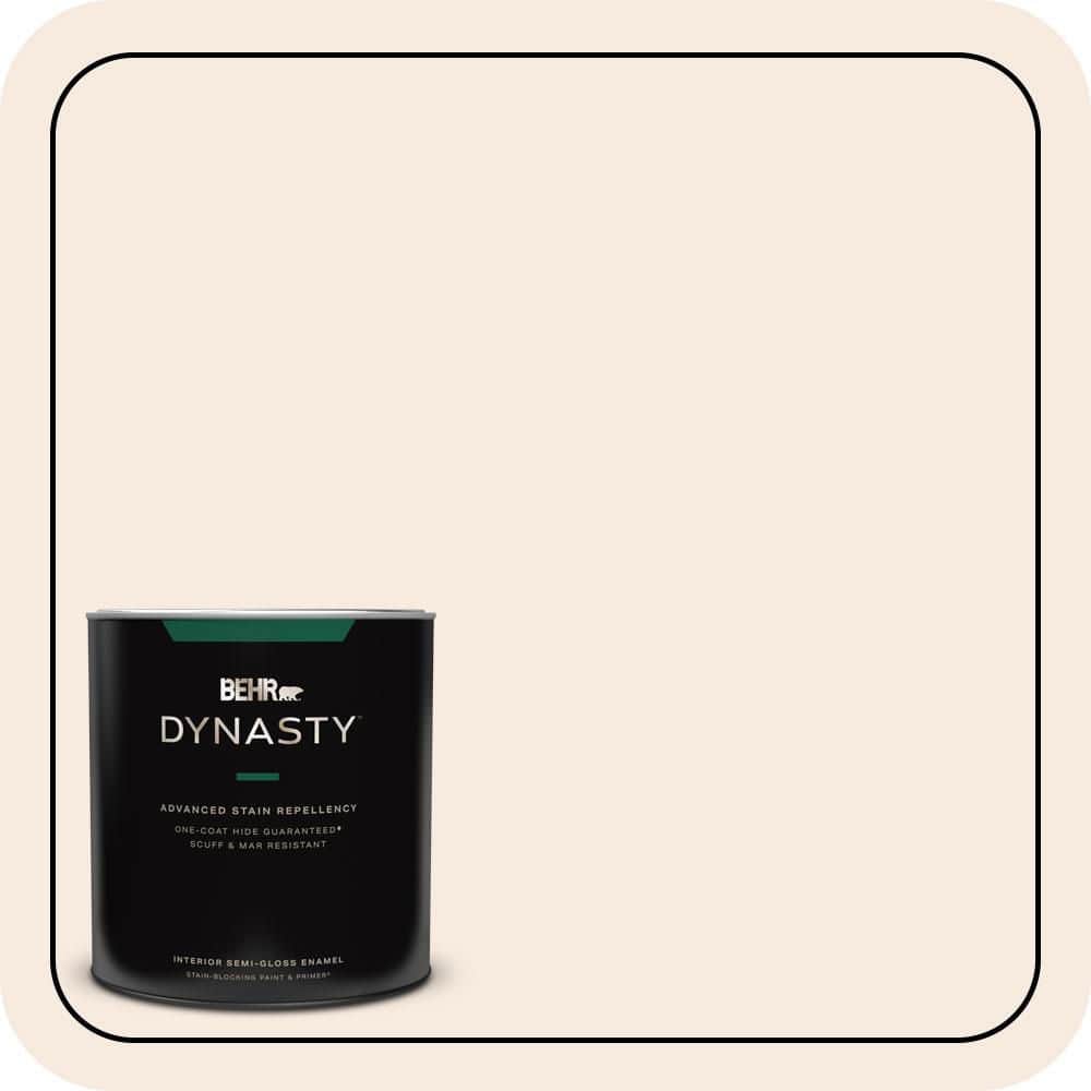 BEHR DYNASTY 1 qt. #W-D-110 Soft Muslin Semi-Gloss Enamel Interior Stain-Blocking Paint & Primer