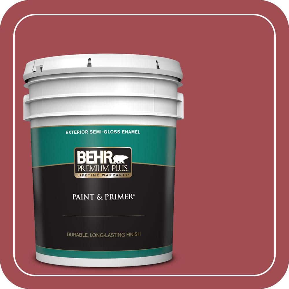 BEHR PREMIUM PLUS 5 gal. #PPU1-07 Powder Room Semi-Gloss Enamel Exterior Paint & Primer