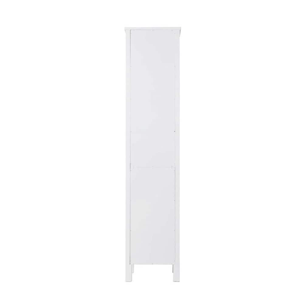 TIMELESS HOME 16 in. W x 18 in. D x 72 in. H White Freestanding Linen Cabinet (2)
