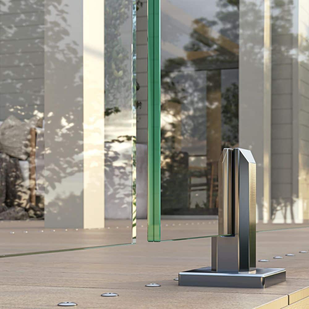 Glass Warehouse 39.75 in. H x 52 in. W Clear 9/16 in. (14 mm) Thickness Clear Deck Railing Laminated Tempered Glass Panel (2)
