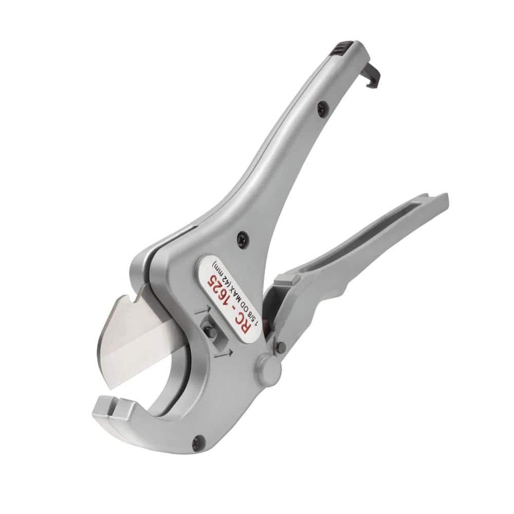 RIDGID 1/8 in. - 1-5/8 in. RC-1625 Aluminum Ratchet Action Plastic Pipe and Tubing Cutter, Tool for Multilayer Tubing Jobs (1)