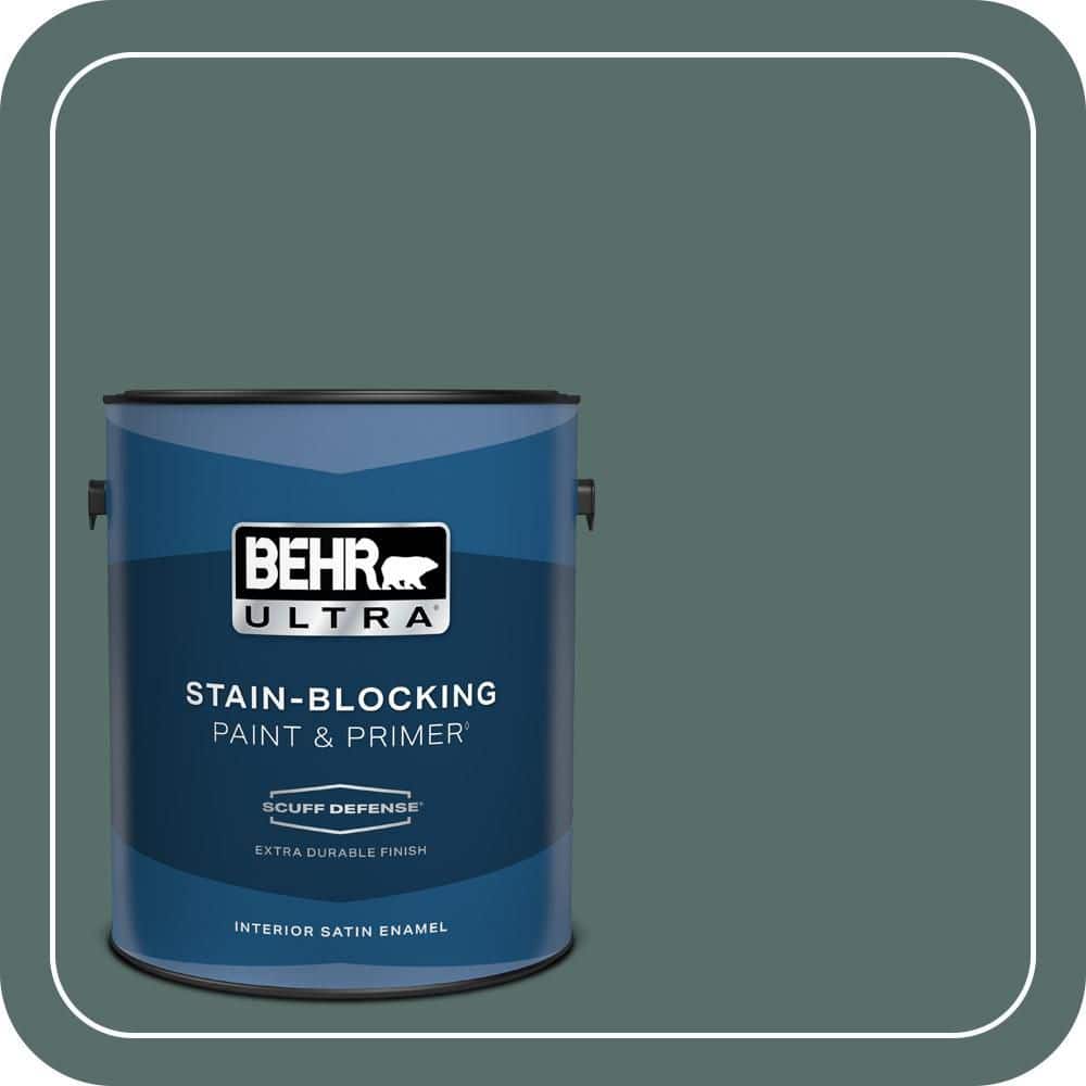 BEHR ULTRA 1 gal. #N430-6 Meteorological Extra Durable Satin Enamel Interior Paint & Primer