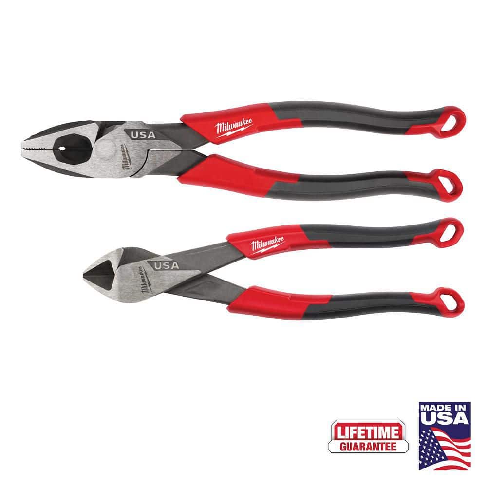 Milwaukee 2 PC. Comfort Grip Linesman Pliers Cutting Pliers Set (USA) (1)