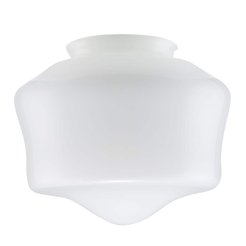 PRIVATE BRAND UNBRANDED 6.5 in. White Opal Glass Schoolhouse Globe Shaped Replacement Flush Mount Shade with 4 in. Lip Fitter (2)