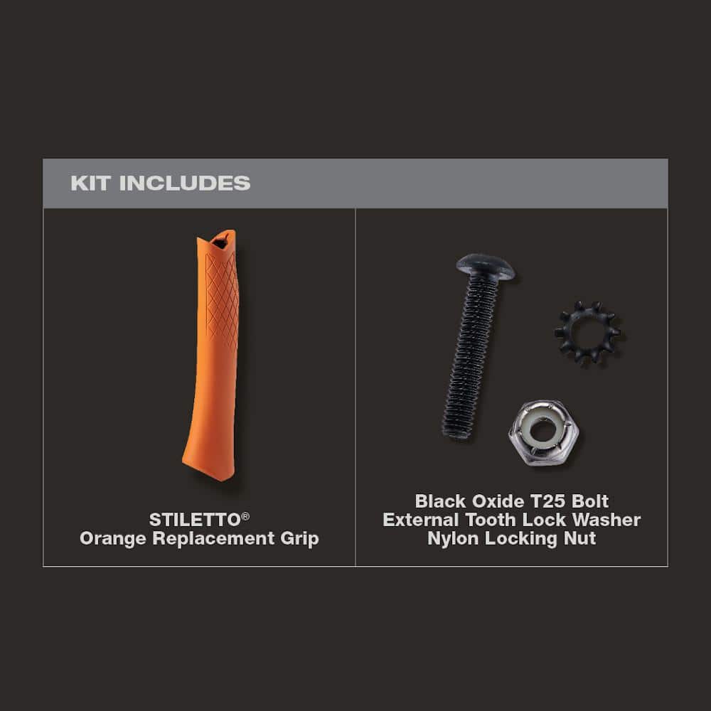 Stiletto TiBone Milled Face with Curved Handle with Orange Replacement Grip (2-Piece) (4)