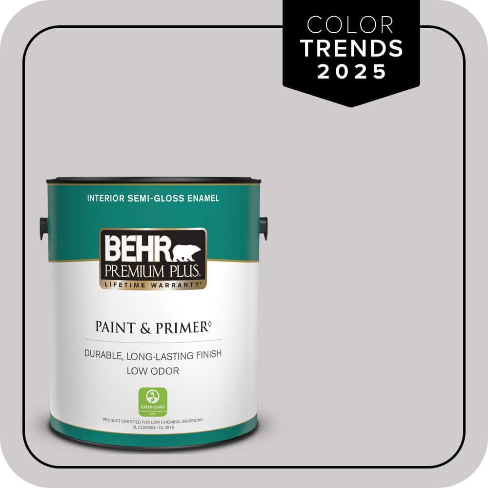BEHR PREMIUM PLUS 1 gal. #MQ3-28 Rock Crystal Semi-Gloss Enamel Low Odor Interior Paint & Primer