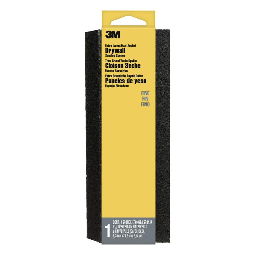 3M 2-1/2 in. x 8 in. x 1 in. 150 Fine Grit Dual Angled Sanding Sponge (1)