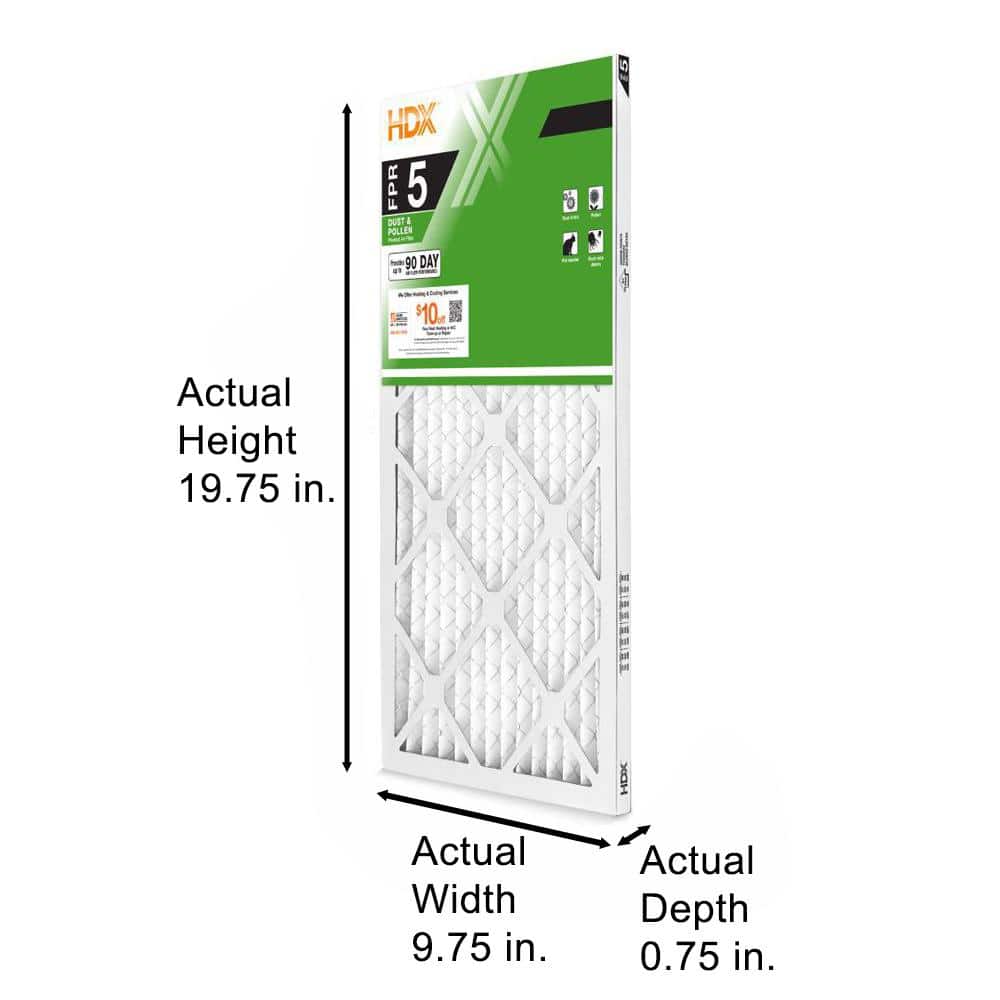 HDX 10 in. x 20 in. x 1 in. Standard Pleated Air Filter FPR 5, MERV 8 (4)