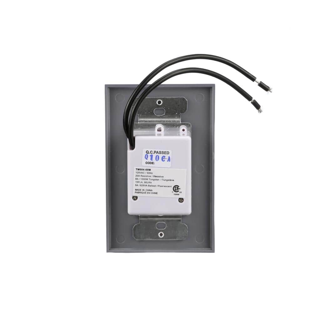 Woods 20-Amp 60-Minute In-Wall Spring Wound Countdown Timer Switch, Gray (2)