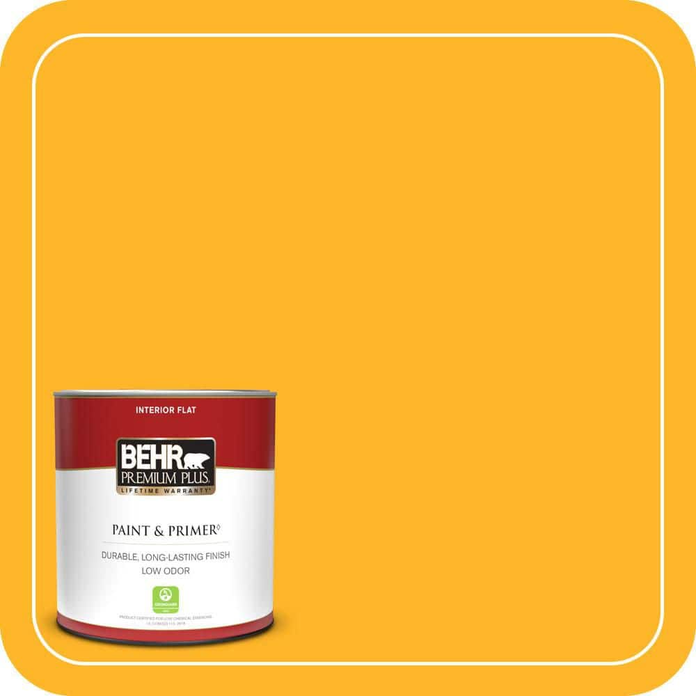 BEHR PREMIUM PLUS #P260-7 Extreme Yellow Enamel Low Odor & Primer