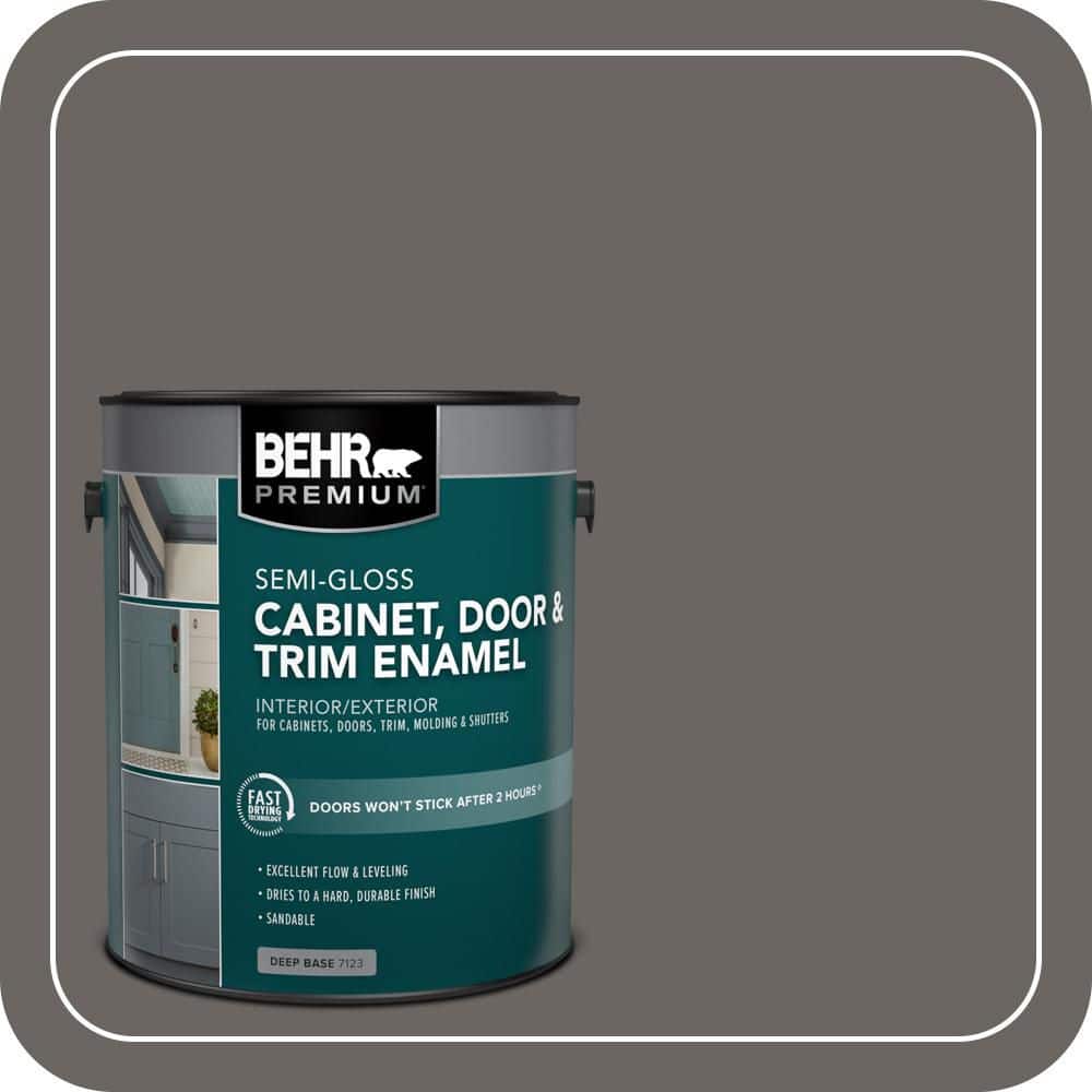BEHR PREMIUM 1 gal. #PPU24-03 Chinchilla Semi-Gloss Enamel Interior/Exterior Cabinet, Door & Trim Paint