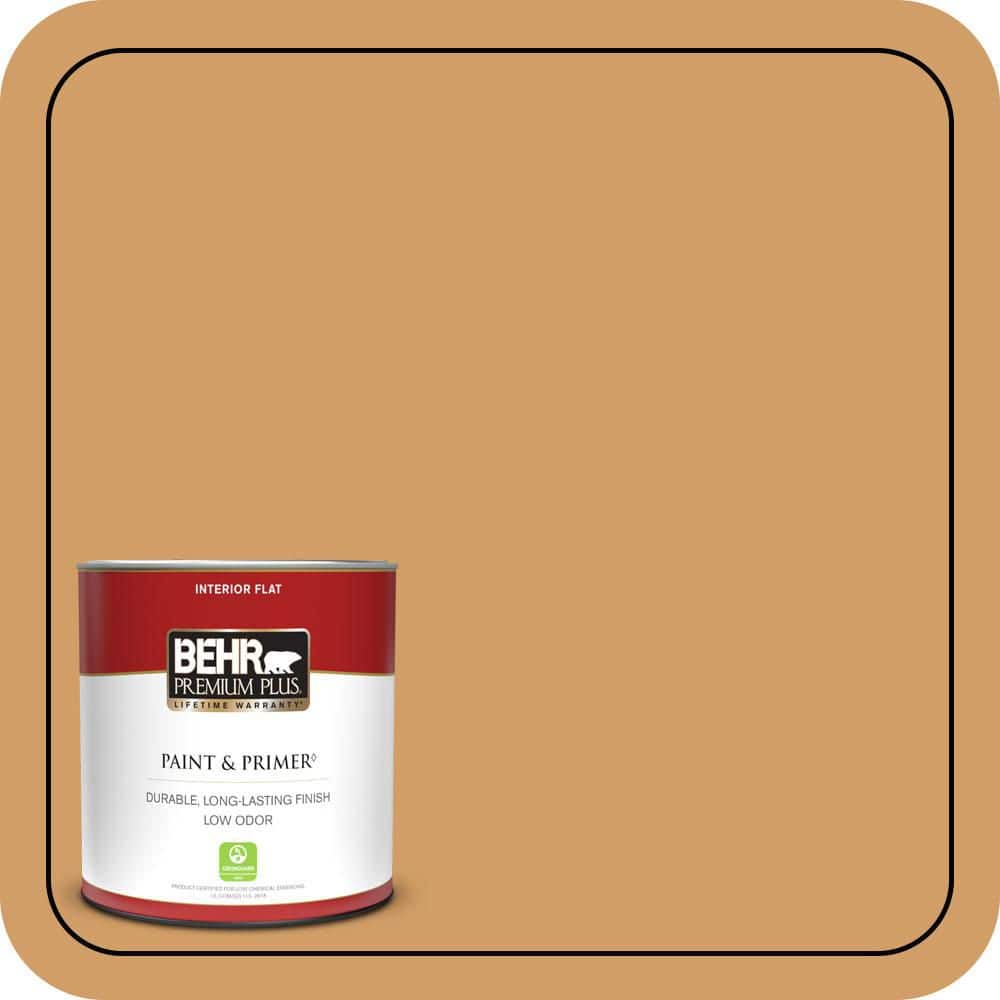 BEHR PREMIUM PLUS #MQ4-08 Golden Aura Flat Low Odor & Primer (1)