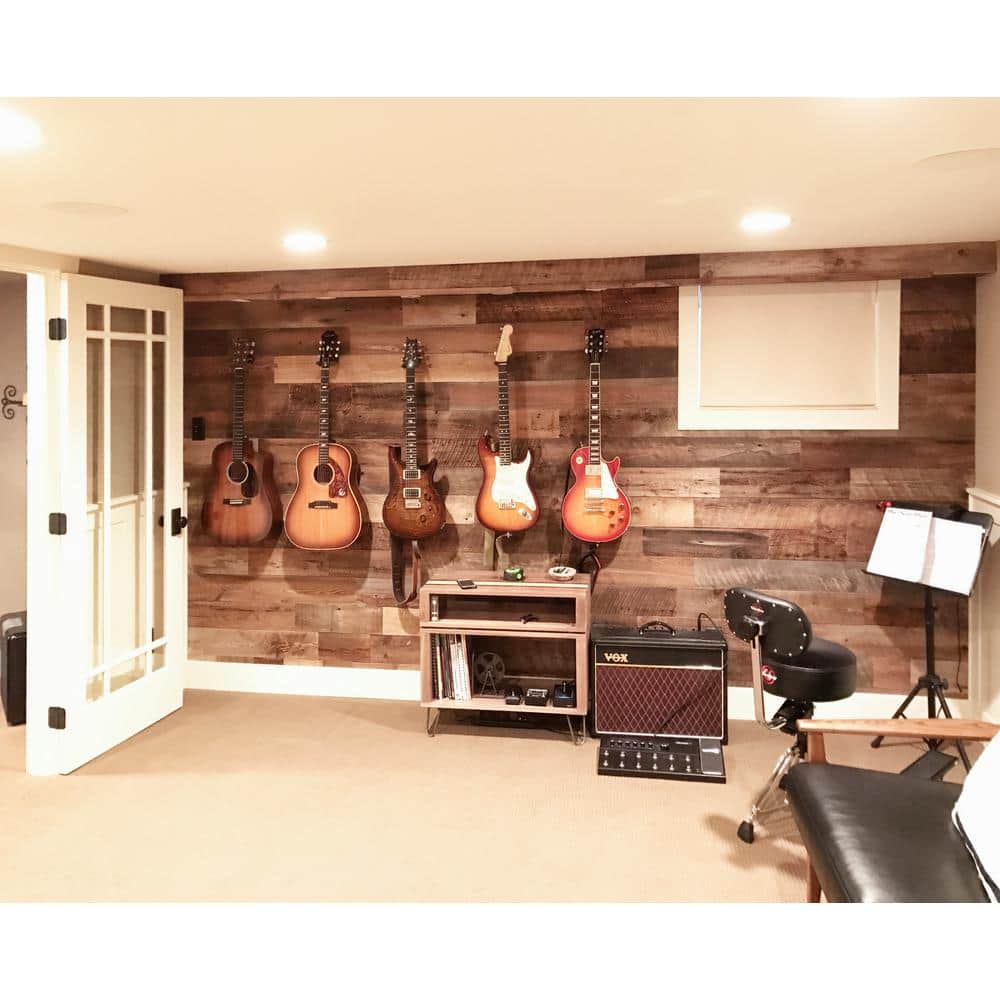 East Coast Rustic Reclaimed Barn Wood Brown Natural 3/8 in. T x 5.5 in. W x Varying Length Solid Hardwood Wall Plank (20 sq. ft. / case) (2)