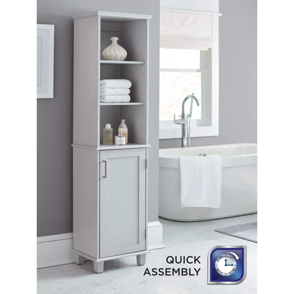 Glacier Bay Shaker Style 16 in. W 12 in. D 62.25 in. H Linen Cabinet (1)