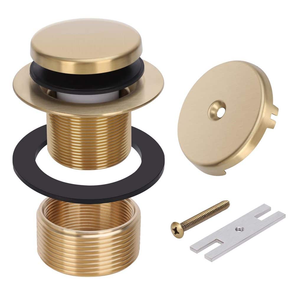 Helhom Tip-Toe Tub Drain Trim Kit with One Hole Overflow Faceplate, Assembly Universal Fine Coarse Thread Replacement (2)