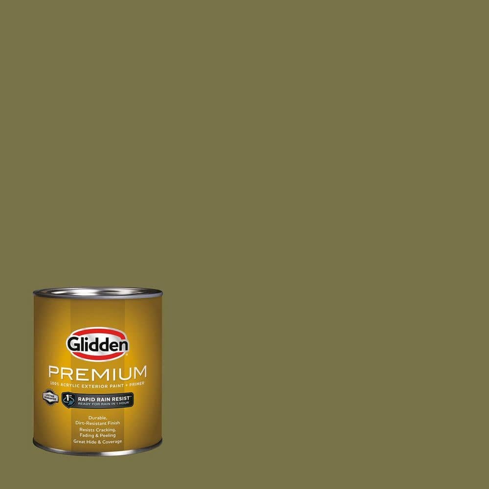 Glidden Premium 1 qt. PPG1114-7 Autumn Fern Semi-Gloss Exterior Latex Paint