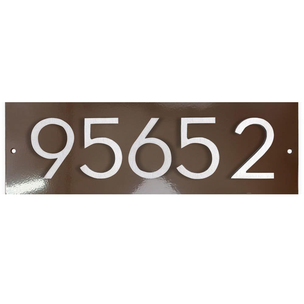 Montague Metal Products Horizontal Floating Modern Address Plaque (4 in. Numbers-5 Characters)-Roman Bronze/Brushed Aluminum (1)