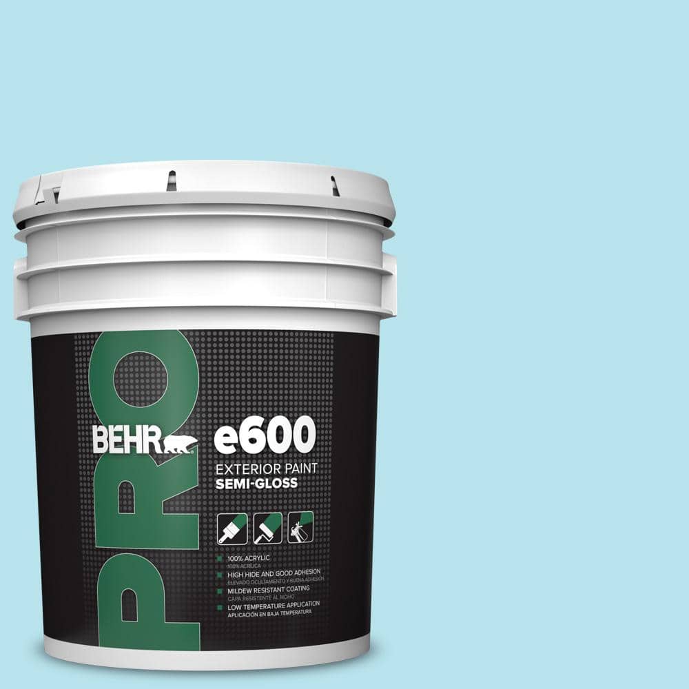 BEHR PRO 5 gal. #P490-1 Ocean Front Semi-Gloss Exterior Paint